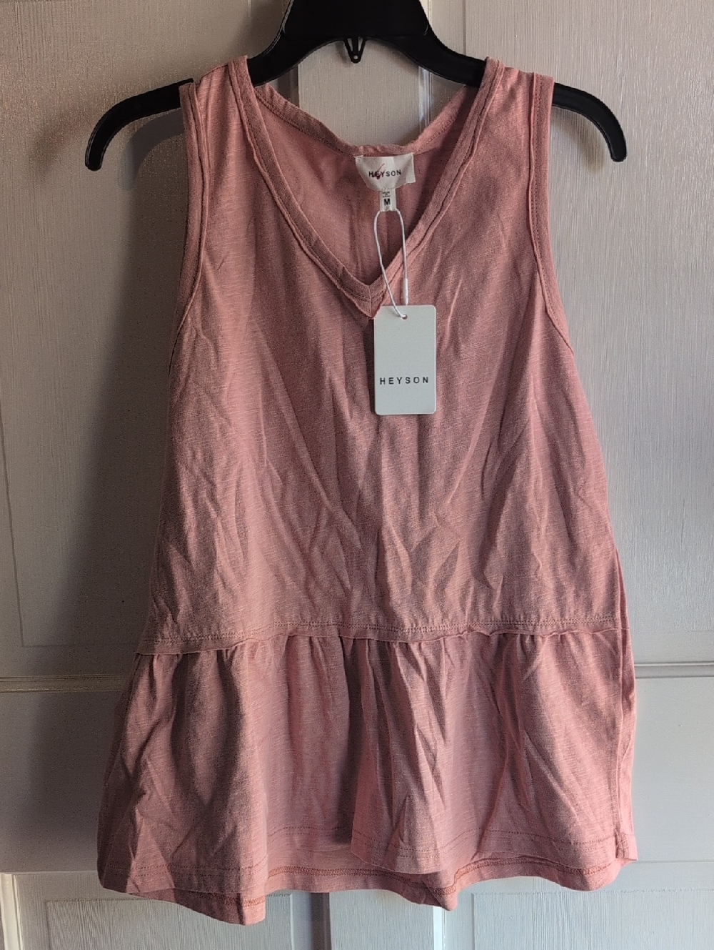 Heyson Pink Sleeveless Ruffle Hem Tank